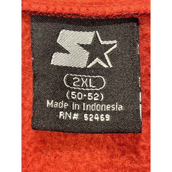 Starter Men’s Long Sleeve Fleece Full Zip Jacket Pockets Red/Grey Size 2… - Picture 8 of 11